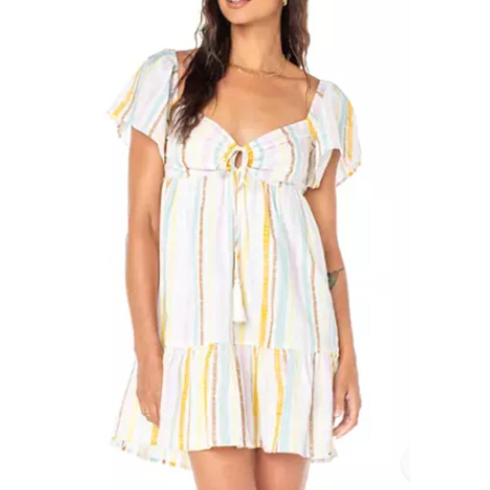 NWT Roxy Salty Breeze Striped Mini Dress XL Multicolor